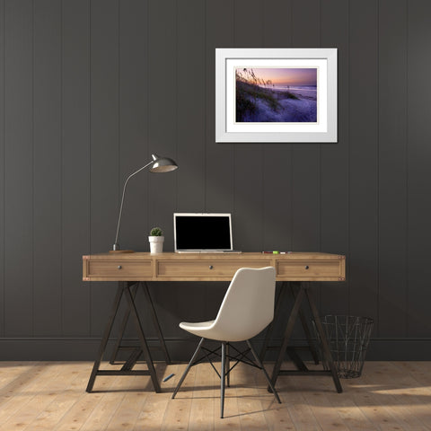 Lavender Beach I White Modern Wood Framed Art Print with Double Matting by Hausenflock, Alan