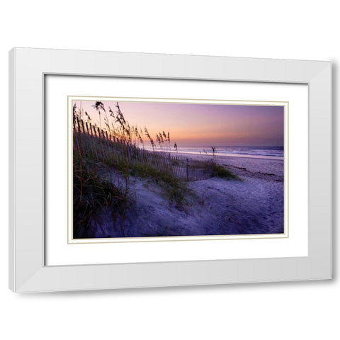 Lavender Beach I White Modern Wood Framed Art Print with Double Matting by Hausenflock, Alan