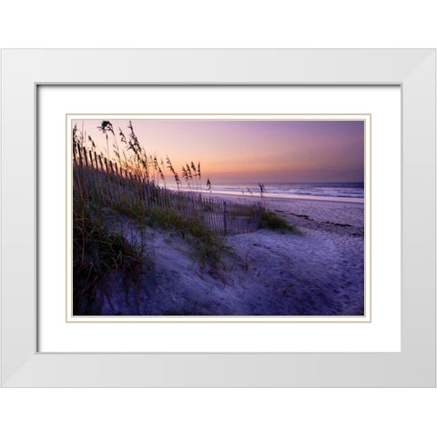 Lavender Beach I White Modern Wood Framed Art Print with Double Matting by Hausenflock, Alan