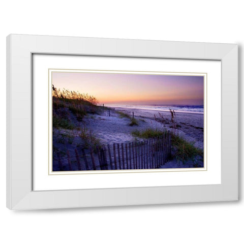 Lavender Beach II White Modern Wood Framed Art Print with Double Matting by Hausenflock, Alan