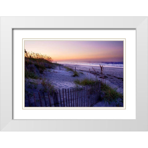 Lavender Beach II White Modern Wood Framed Art Print with Double Matting by Hausenflock, Alan