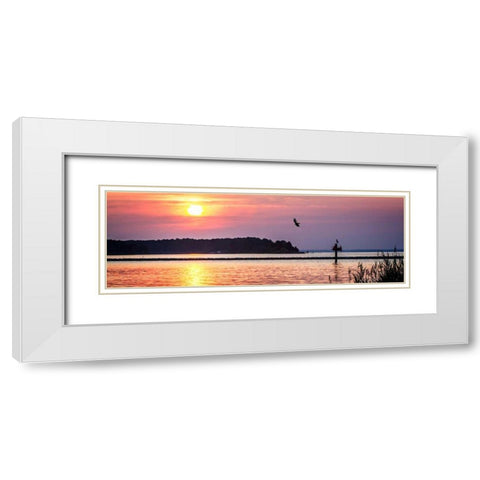Potomac Sunset II White Modern Wood Framed Art Print with Double Matting by Hausenflock, Alan