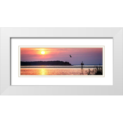 Potomac Sunset II White Modern Wood Framed Art Print with Double Matting by Hausenflock, Alan