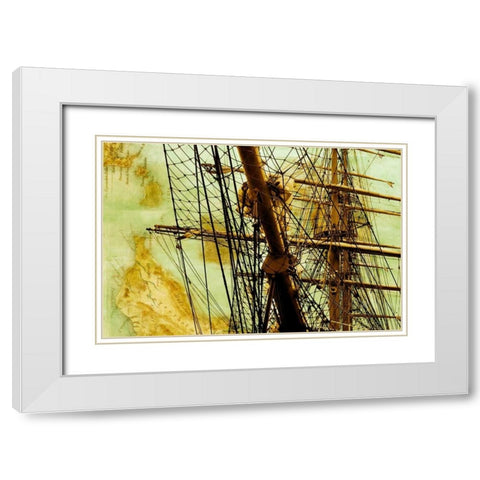 Tall Ship II White Modern Wood Framed Art Print with Double Matting by Hausenflock, Alan