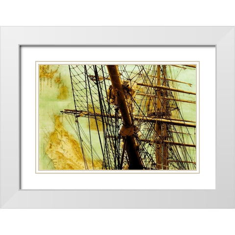 Tall Ship II White Modern Wood Framed Art Print with Double Matting by Hausenflock, Alan