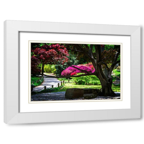 Japanese Garden III White Modern Wood Framed Art Print with Double Matting by Hausenflock, Alan