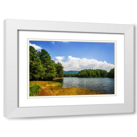 Mountain Lake I White Modern Wood Framed Art Print with Double Matting by Hausenflock, Alan