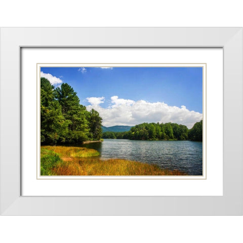 Mountain Lake I White Modern Wood Framed Art Print with Double Matting by Hausenflock, Alan