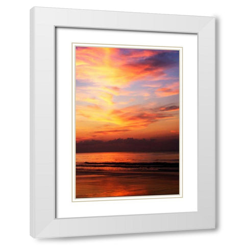 Red Sunrise II White Modern Wood Framed Art Print with Double Matting by Hausenflock, Alan