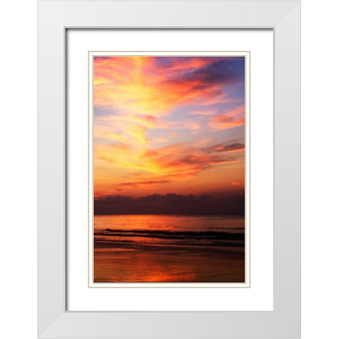 Red Sunrise II White Modern Wood Framed Art Print with Double Matting by Hausenflock, Alan