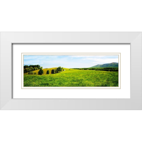 Mountain Vista I White Modern Wood Framed Art Print with Double Matting by Hausenflock, Alan
