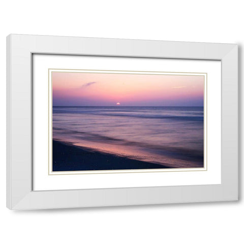Pink Sun in Lavender Haze White Modern Wood Framed Art Print with Double Matting by Hausenflock, Alan