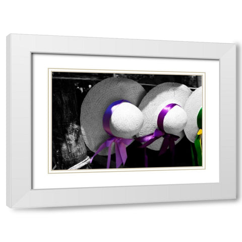 Fancy Hats II White Modern Wood Framed Art Print with Double Matting by Hausenflock, Alan