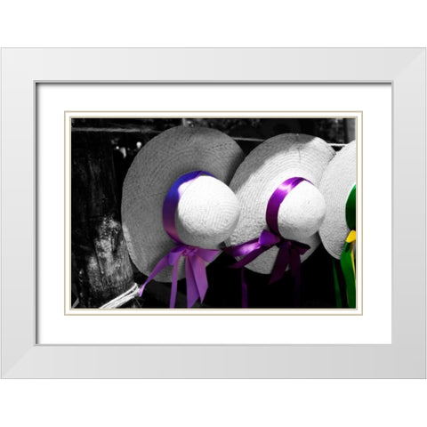 Fancy Hats II White Modern Wood Framed Art Print with Double Matting by Hausenflock, Alan