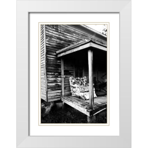 Front Porch Chair White Modern Wood Framed Art Print with Double Matting by Hausenflock, Alan