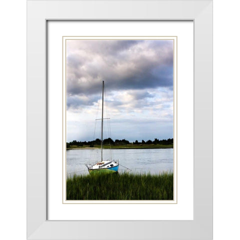 Stormy Sunrise on Taylors Creek I White Modern Wood Framed Art Print with Double Matting by Hausenflock, Alan