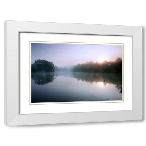 Fog on the Mattaponi VIII White Modern Wood Framed Art Print with Double Matting by Hausenflock, Alan