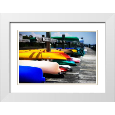 Kayaks I White Modern Wood Framed Art Print with Double Matting by Hausenflock, Alan