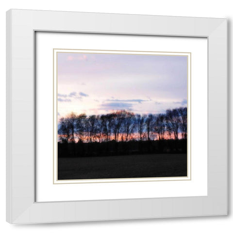 Winter Sunset Square II White Modern Wood Framed Art Print with Double Matting by Hausenflock, Alan