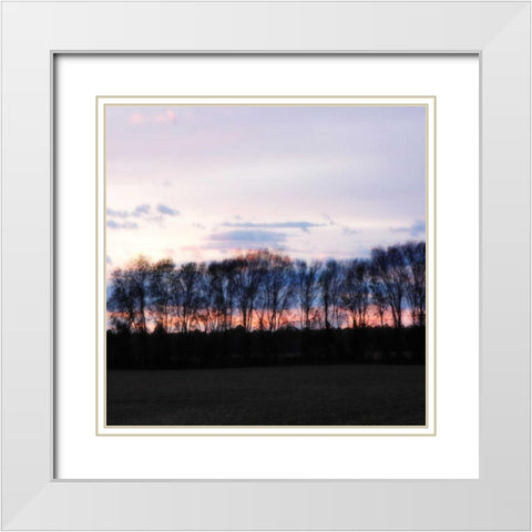 Winter Sunset Square II White Modern Wood Framed Art Print with Double Matting by Hausenflock, Alan