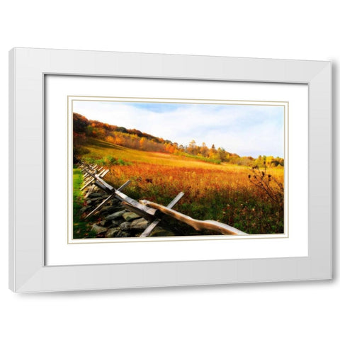 Fire Ridge I White Modern Wood Framed Art Print with Double Matting by Hausenflock, Alan