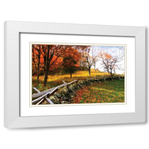 Fire Ridge II White Modern Wood Framed Art Print with Double Matting by Hausenflock, Alan