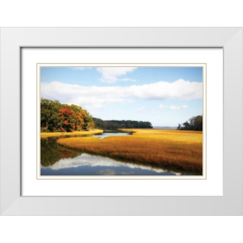Kings Creek II White Modern Wood Framed Art Print with Double Matting by Hausenflock, Alan