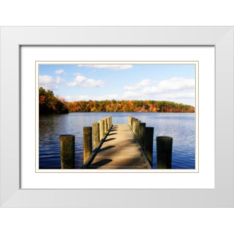 Greenwood Lake II White Modern Wood Framed Art Print with Double Matting by Hausenflock, Alan