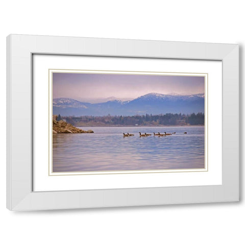 Sandpoint I White Modern Wood Framed Art Print with Double Matting by Kidd, Brian