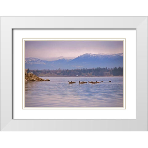 Sandpoint I White Modern Wood Framed Art Print with Double Matting by Kidd, Brian