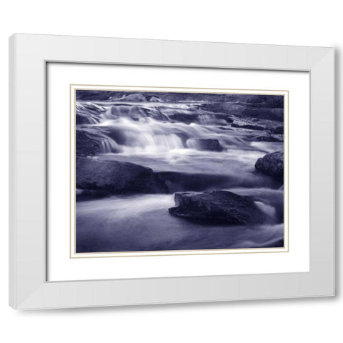 Moving Water II White Modern Wood Framed Art Print with Double Matting by Larson, Scott