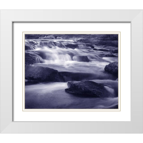 Moving Water II White Modern Wood Framed Art Print with Double Matting by Larson, Scott