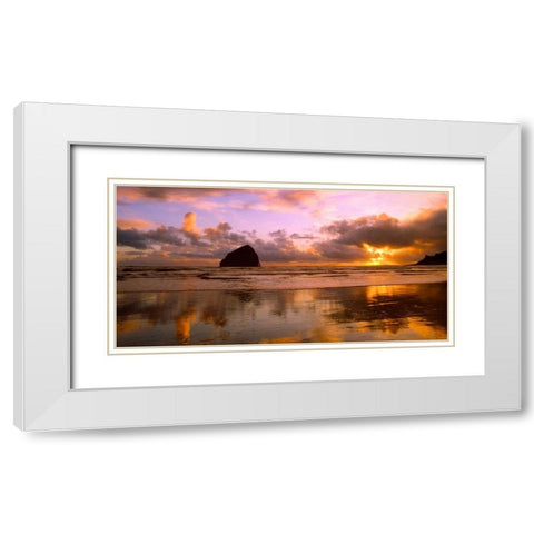 Pacific City III White Modern Wood Framed Art Print with Double Matting by Leahy, Ike