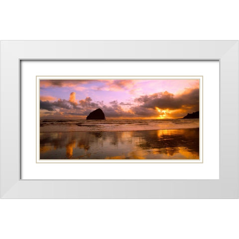 Pacific City III White Modern Wood Framed Art Print with Double Matting by Leahy, Ike