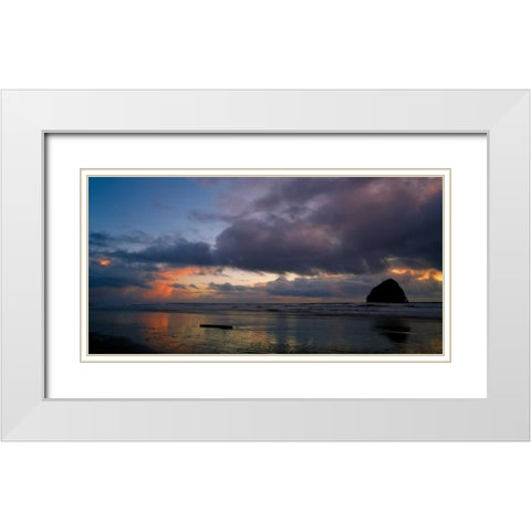Pacific City IV White Modern Wood Framed Art Print with Double Matting by Leahy, Ike