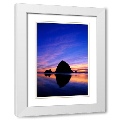 Cannon Beach VII White Modern Wood Framed Art Print with Double Matting by Leahy, Ike