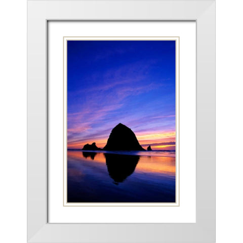 Cannon Beach VII White Modern Wood Framed Art Print with Double Matting by Leahy, Ike