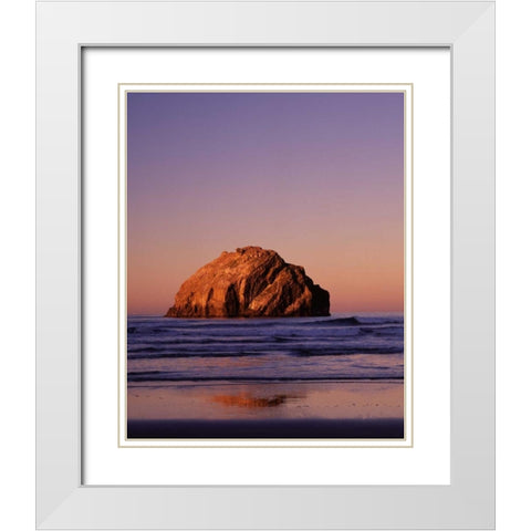Bandon I White Modern Wood Framed Art Print with Double Matting by Leahy, Ike