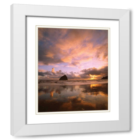 Pacific City V White Modern Wood Framed Art Print with Double Matting by Leahy, Ike