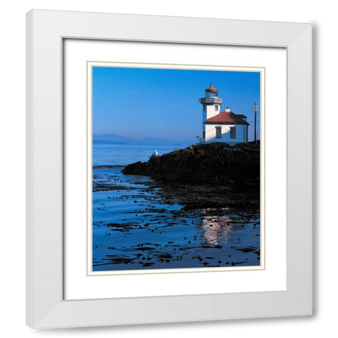 Limekiln Lighthouse White Modern Wood Framed Art Print with Double Matting by Leahy, Ike