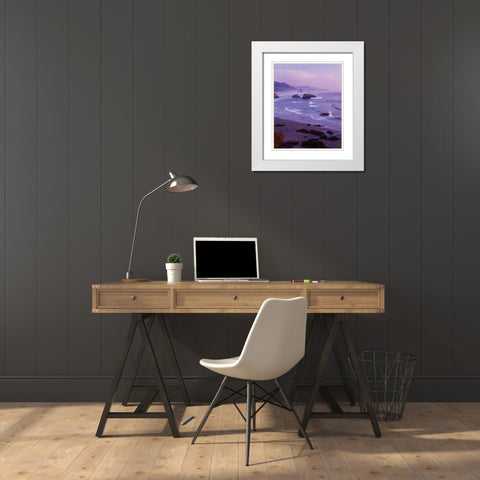 Ecola State Park I White Modern Wood Framed Art Print with Double Matting by Leahy, Ike