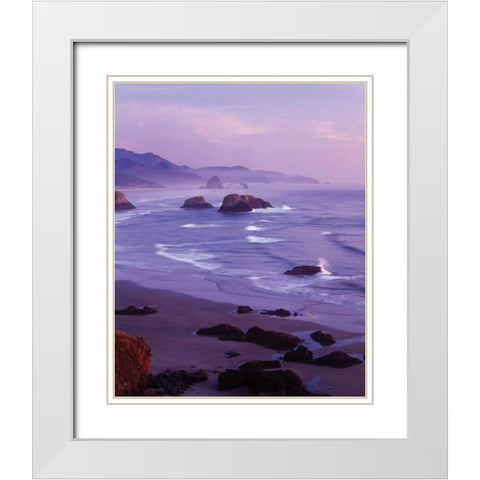 Ecola State Park I White Modern Wood Framed Art Print with Double Matting by Leahy, Ike