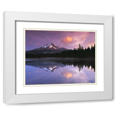 Mt. Hood II White Modern Wood Framed Art Print with Double Matting by Leahy, Ike