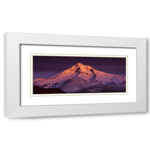 Mt. Hood XV White Modern Wood Framed Art Print with Double Matting by Leahy, Ike