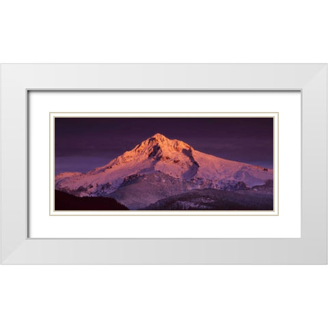 Mt. Hood XV White Modern Wood Framed Art Print with Double Matting by Leahy, Ike