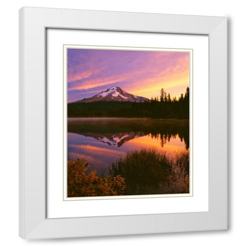 Mt. Hood XVI White Modern Wood Framed Art Print with Double Matting by Leahy, Ike
