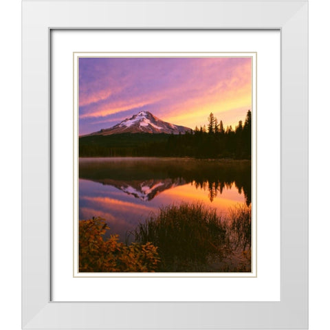Mt. Hood XVI White Modern Wood Framed Art Print with Double Matting by Leahy, Ike