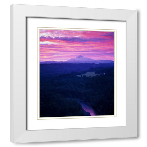 Mt. Hood XVII White Modern Wood Framed Art Print with Double Matting by Leahy, Ike