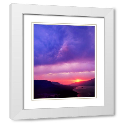 Columbia River Gorge II White Modern Wood Framed Art Print with Double Matting by Leahy, Ike