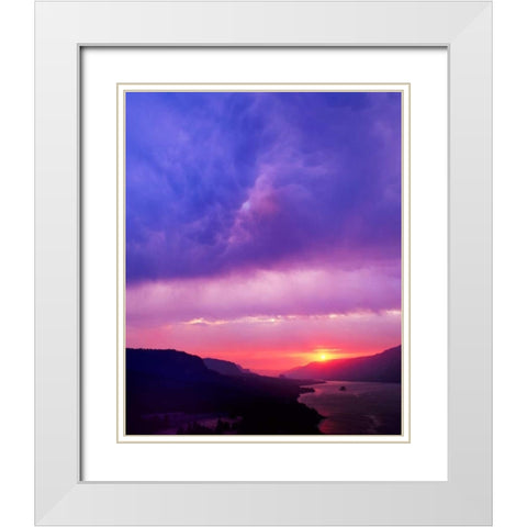 Columbia River Gorge II White Modern Wood Framed Art Print with Double Matting by Leahy, Ike